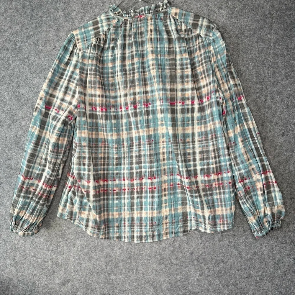 Joie Jindrah Gathered Printed Cotton Blouse. Sz: XL - Picture 6 of 11